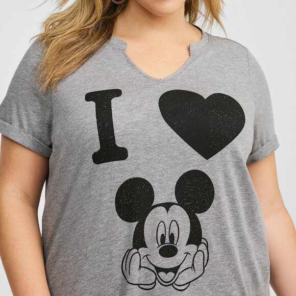 ❤️NWT VINTAGE TORRIID DISNEY TOP - I LOVE MICKEY MOUSE KNOTCH TEE - PLUS SIZE - Picture 11 of 13